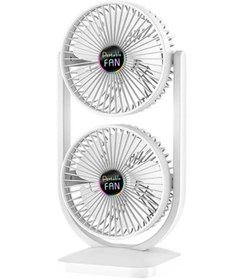 Resim EN SİGA Mini Fan | Taşınabilir Çift Başlıklı Sessiz Vantilatör | Type-C Girişli, 3 Kademel 