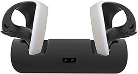 Resim HMHAMA PS VR2 Denetleyici için VR Çift Şarj İstasyonu, LED Işık Göstergeli VR Kolu Şarj Cihazı Şarj Yerleştirme Standı (Siyah) 