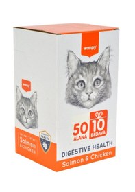 Resim Wanpy Somon Balığı Ve Tavuk Kedi Ödül 60x14 Gr Digestive Health 60'lı Kutu 
