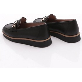 Resim Dgn 410 Kadin Loafer Ayakkabi Siyah Napa 