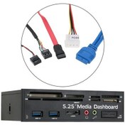 Resim Pazly Çoklu Kart Okuyuculu Usb 3.0 Ve Esata Bağlantılı 5.25 Ön Panel - Sd/cf/tf/m2/mmc Destekli 