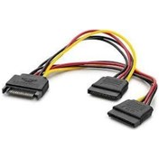 Resim Sata Power Çoğaltıcı 1 Erkek 2 Dişi Sata Power Kablo Power Sata Çoğaltıcı Kablo 20 Cm 