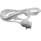 Resim Örgün Aydınlatma Kablolu Duy Fiş E27 Yarım Dişli Aç Kapa Anahtarlı 2 Metre Beyaz 1657 