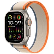 Resim Apple Watch Ultra 2 GPS + Cellular MRF23TU/A 49 mm Uyumlu Titanyum Kasa ve Turuncu/Bej Trail Loop - M/L 