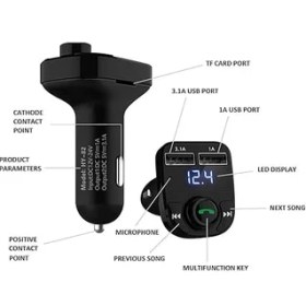 Resim Otomatik Frekans Tanımalı Parazit Yok Fm Radyo Transmitter 3.1A Hızlı Şarj Micro Sd Bluetooth Mp3 Çalar Çakmaklık (GA02) 