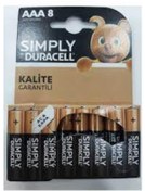 Resim Duracell Simply LR03/MN2400 AAA Kalem Pil 8'li 