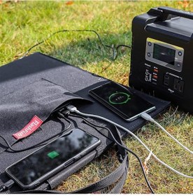 Resim Taşınabilir Katlanabilir 24v Daha Hızlı Şarj 100w Güneş Paneli 