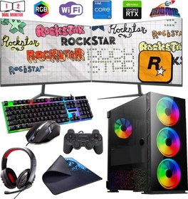 Resim Rogame I5 12400F 16GB DDR4 480SSD 12GB RTX3060 Çift 24" Mon. Oyun Bilgisayarı (Gaming SET) 