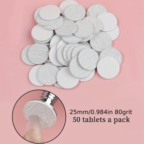 Resim Elektrikli Ayak Törpüsü & Nasır Giderici için 50 Adet Yedek Zımpara Diskleri - 25mm (0.984 İnç) Yuvarlak Aşındırıcı Pedler Pürüzsüz Ayaklar, Eller ve Tırnak Bakımı için 