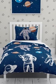 Resim MONOHOME Astro Blue Çocuk Nevresim Takımı 3D Pamuk Saten 160x220, monohome1894 