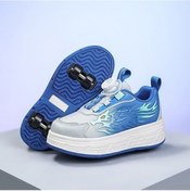 Resim Snapbuy High Quality Shoe Bag Çocuk Dört Tekerlekli Yürüyüş Ayakkabısı Çıkarılabilir Nefes Alabilen Tekerlekli Paten Açık Mavi 