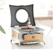 Resim Ximistore9 Zengin Altın Renkli Devirli Balerin Kız Müzik Kutusu, Müzik Kutusu, Çekmeceli Dolap, Güzellik Aynası Dekoratif Öğe 