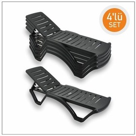 Resim Brezza Elite Bahçe Havuz Şezlong Antrasit 4 Adet 