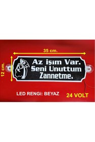 Resim pozantiaksesuardunyasi TIR-KAMYON CAM ÖNÜ AZRAİL YAZI TABELASI 24 VOLT- 35 X12 CM. LED RENGİ BEYAZ 