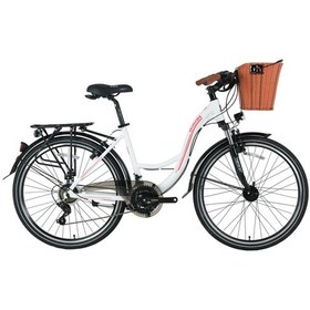 Resim Bisan Sandy 26-Jant V-Fren Şehir Bisikleti (Beyaz-Kırmızı) 