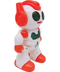 Resim Uzaktan Kumandalı Disk Atan Akıllı Oyuncak Robot Işıklı Müzikli Dansçı Robot - Turuncu 