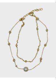 Resim Arnes Jewelry Çelik Dorikalı İncili Halhal Ar588nes Gold 