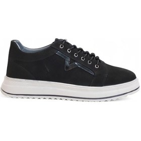 Resim 2182-dropland Hakiki Deri Üst Kalite Anatomik Tabanlı Erkek Günlük Sneakers Ayakkabı Siyah - Antrasit 