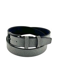 Resim Gri Çocuk Boy Suni Deri Dikişli Model 3 Cm.lik Garson Klasik Kemer Okul Kemeri - G15 001 