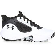 Resim Under Armour UA GS Lockdown 6 Siyah - Beyaz Erkek Çocuk Basketbol Ayakkabısı 3025617-101 