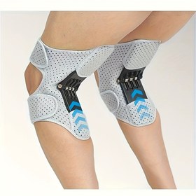 Resim 1 adet Ayarlanabilir Diz Desteği, Yay Mekanizmi ile - Nefes Alabilen File & Dayanıklı Kumaş, Yürüyüş, Koşu, Bisiklet için Ergonomik Tasarım - Gri ve Mavi Detaylar, Elde Yıkanabilir, Diz Desteği, Spor Diz Desteği, Şık Spor Desteği, Güvenli Uygunluk Desteği 