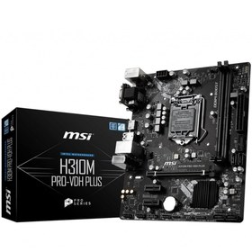 Resim MSI H310m Pro-vdh Plus Lga1151p8 Ses+glan Hdmı/dvı Usb3.1 W7 - W10 Matx 