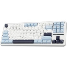 Resim Aula F87 Pro Mekanik Rgb Tkl Graywood V3 Switch Kablosuz Makrolu Hot Swap Klavye Açık Mavi 