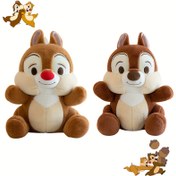 Resim 26cm/10.2 inç Chip&Dale Peluş Oyuncak, Kahverengi Cipmunk Sivrisinek Dolma Hayvan, Disney Karakter Peluş, Çocuk Arkadaşları için Yaratıcı Doğum Günü Hediyesi, Tüm Yaşlar İçin Uygun 