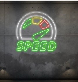 Resim Speed Yazılı Ve Şekilli Neon Tabela Yeşil 