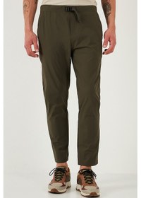 Resim Buratti Slim Fit Lastikli Bel Boru Paça Kemer Detaylı Erkek Pantolon 5543S86Jmilano Haki 
