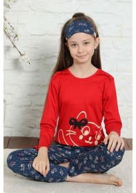 Resim Alimer Kız Çocuk Bisiklet Yaka Uzun Kollu Pijama Takım Edy5157Uy 