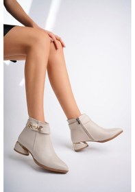 Resim Epaavm - Kaplama Ökçe Bej Cilt Kadın Bot - İfs15219 Bej 
