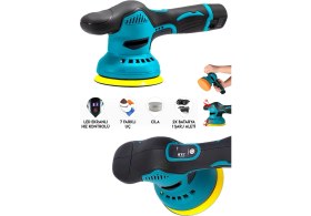 Resim Stanvolt Orbital Kablosuz Akülü Lityum 2x Batarya 6 Devir Ayarlı Detay Pasta Cila Polisaj Makinesi Ful Takım 