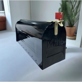 Resim LUCKYHOMES Özel Üretim Galvaniz Amerikan Tarzı Posta Kutusu,Mail Kutusu Siyah 50X15X21 