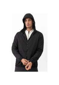 Resim Spor Erkek Kapüşonlu Su Ve Rüzgar Geçirmez Astarlı Oversize Yağmurluk-128 Siyah 