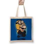 Resim Baskı Dükkanı Super Minion Mario Bez Çanta Uzun Saplı 