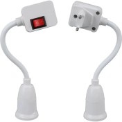 Resim 1 Adet Oynar Başlıklı Akrobatik Fişli Açma Kapama Anahtarlı Prize Takılan E27 Ampul Duy, Gece Lambası, 180 Derece Bükülebilir 