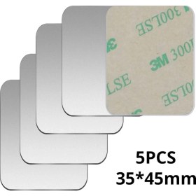 Resim GongtuShop 5 Adet 35X45MM Gümüş Stil Etiketli Metal Plaka Manyetik Araç Telefonu Tutacağı Aksesuarlar Için Kullanın Mıknatıs Standı Için Yedek Metal Plaka Demir Sac (Yurt Dışından) 