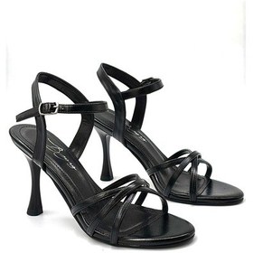 Resim Kindep Biyeli Topuklu Kadın Sandalet Siyah Siyah 