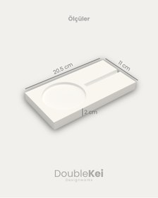 Resim DoubleKei Designworks Masaüstü Kartvizitlik, Telefon Tutacağı, Organizer Beyaz 20.5cm x 11cm x 2cm 