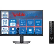 Resim Dell Optiplex 3000MFF Intel Core i5 12500T 8GB 512GB SSD 21.5'' FHD Windows 11 Pro Mini Masaüstü Bilgisayar 3000MFF47M 