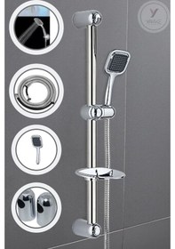 Resim Yayke Kare Sürgülü Duş Takımı Seti Duş Hortumu Ve Duş Başlığı 