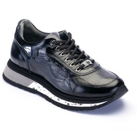 Resim LUCIANO BELLINI E-516 Siyah Cilt Deri Erkek Sneaker Ayakkabı 