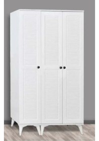 Resim 3 Kapılı Aynasız Panjurlu Beyaz Dolap 