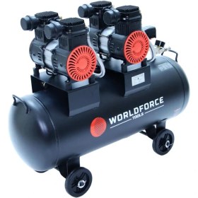Resim Worldforce 100 Lt 8 Bar Sessiz ve Yağsız Hava Kompresörü 4 Piston 4 Hp 220V 564 Lt/dk 1440 Rpm 