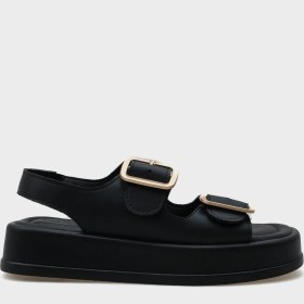 Resim Capone Outfitters Denice Dolgu Topuklu Çift Bantlı Tokalı Kadın Sandalet 