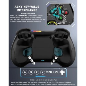 Resim Playstation 3/4 Nintendo Swich Ios-Android Telefon Pc Uyumlu Kablosuz Işıklı Oyun Kolu 