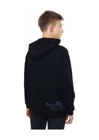 Resim Toontoy Kids Toontoy Erkek Çocuk Kapüşonlu Fermuarlı Cepli Düşük Omuz Baskılı Reglan Kol Örme Hırka - 3 İplik Şardonsuz Siyah 