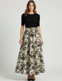 Resim Vintage Flora Etek Bej 