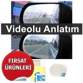 Resim Oto Dış Ayna Yağmur Kaydırıcı Koruyucu Film Seti 2 Adet 